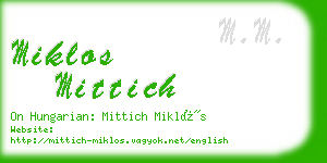 miklos mittich business card